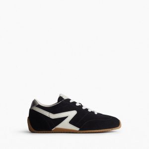Ultra Slim Retro Runner Sneakers - Black White